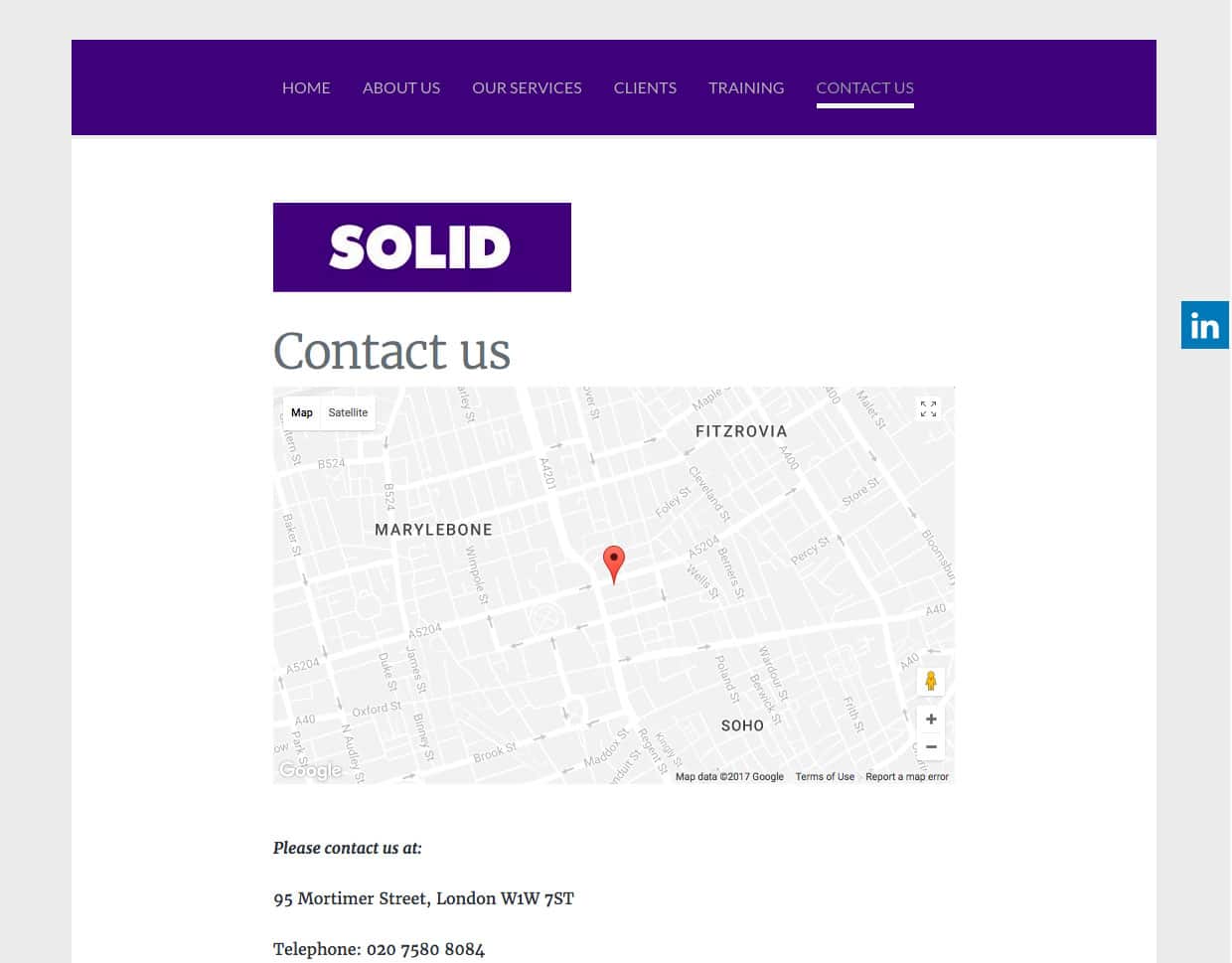 Solid website design contact