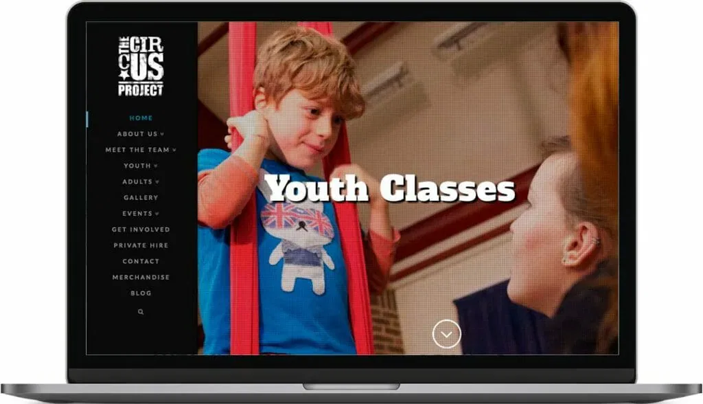 Circus web design home page