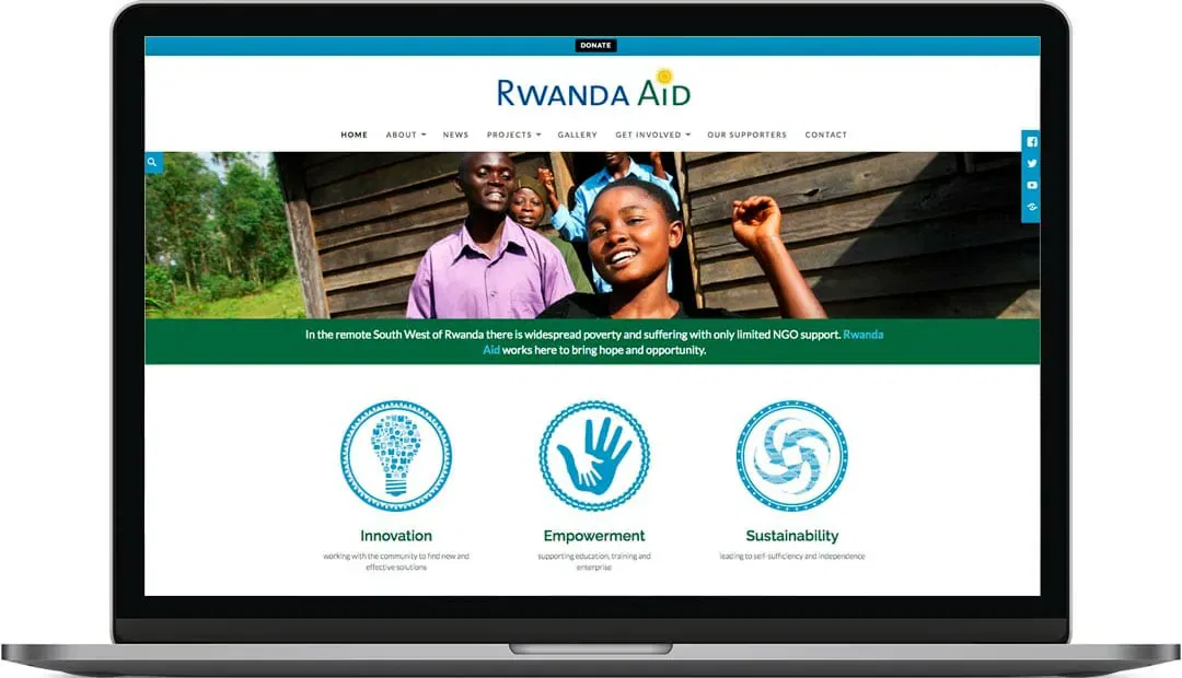 Rwanda Aid Charity web design