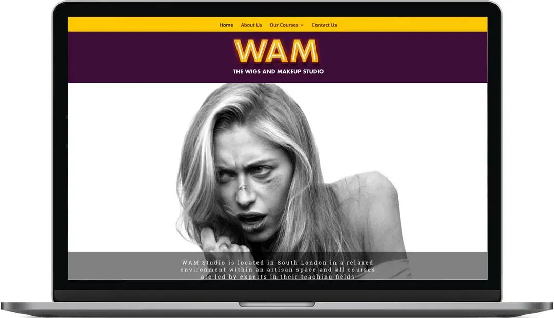 WAM class web design Wigs and Make Up Studio | Startup Website Design WAM class web design