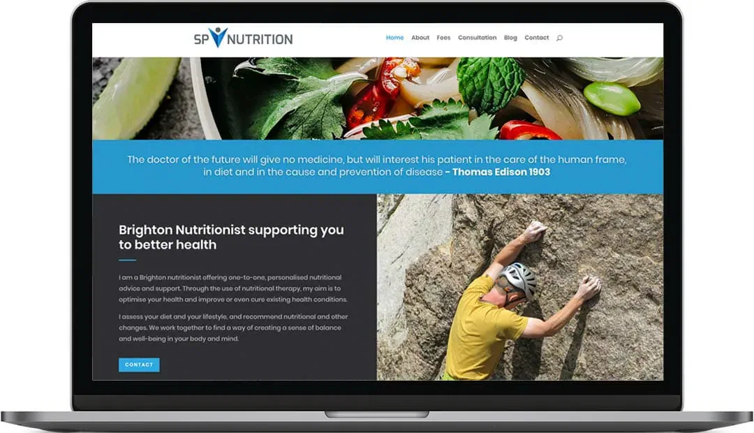 SP Nutrition website design
