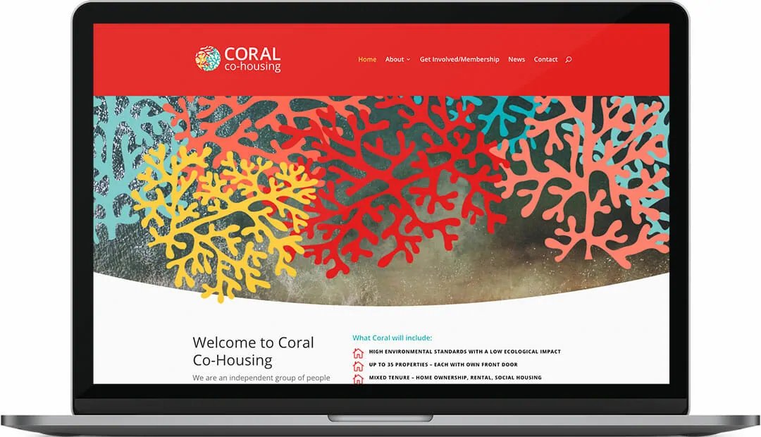 Coral Co-housing website design home page