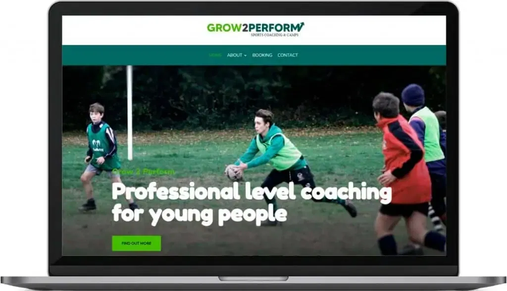 Grow2Perform Rugby Coaching Website Design Home