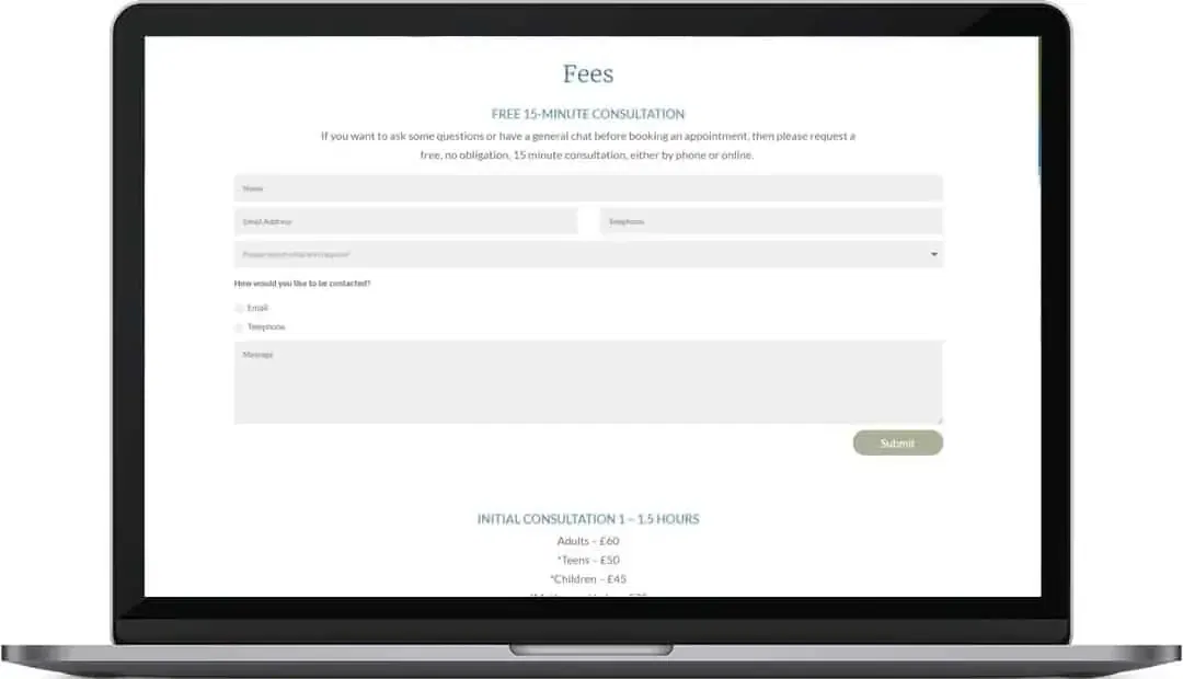 Hove Garden Homeopathy Web Design Appointmnents
