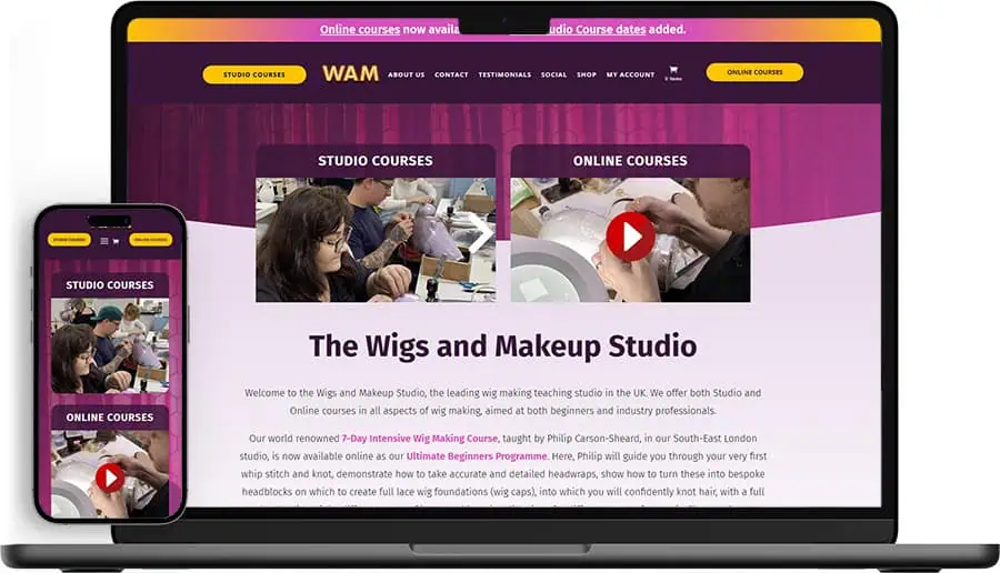 WAM home page web design