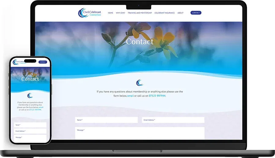 Civil Celebrant Connection web design contact