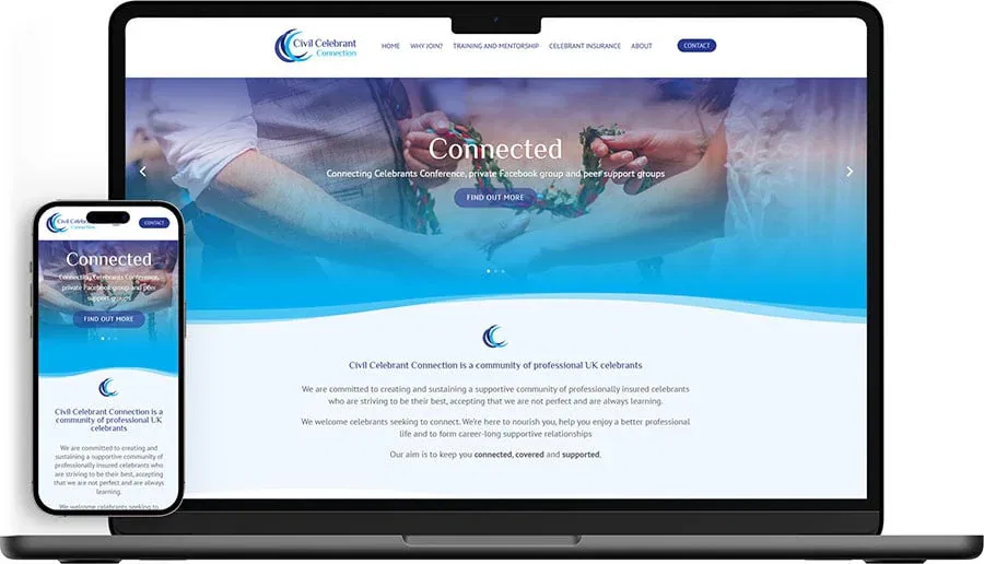 Civil Celebrant Connection web design home