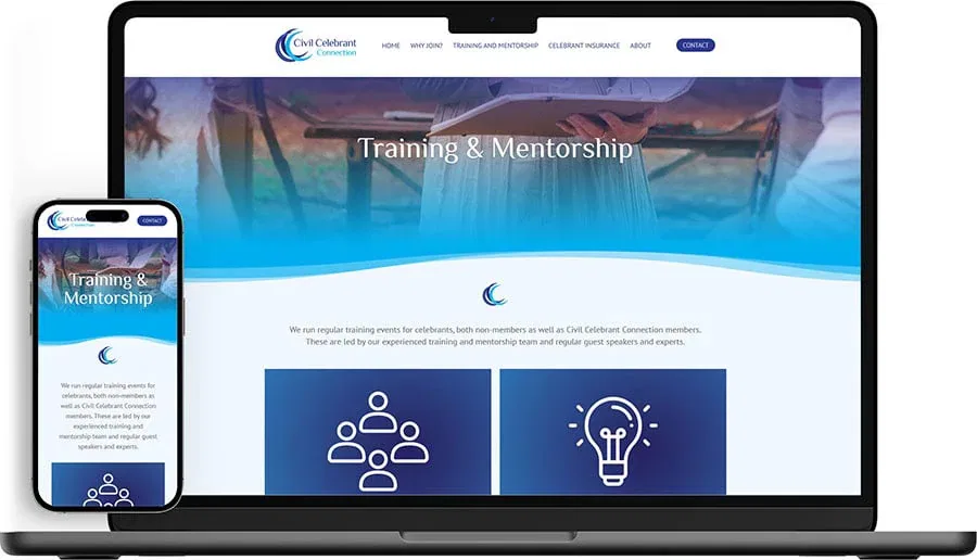 Civil Celebrant Connection web design training