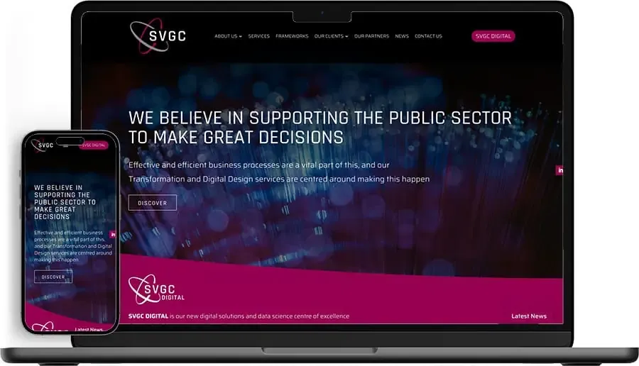 SVGC web design home page Brighton Website Design | creating modern, responsive websites SVGC | Web & Logo Design