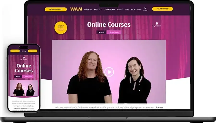 WAM Online Courses web design The Wigs and Makeup Studio | Refresh and LMS WAM Online Courses web design
