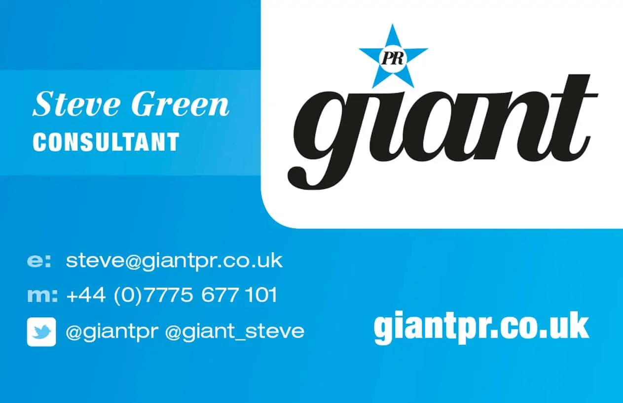Giant PR business card design