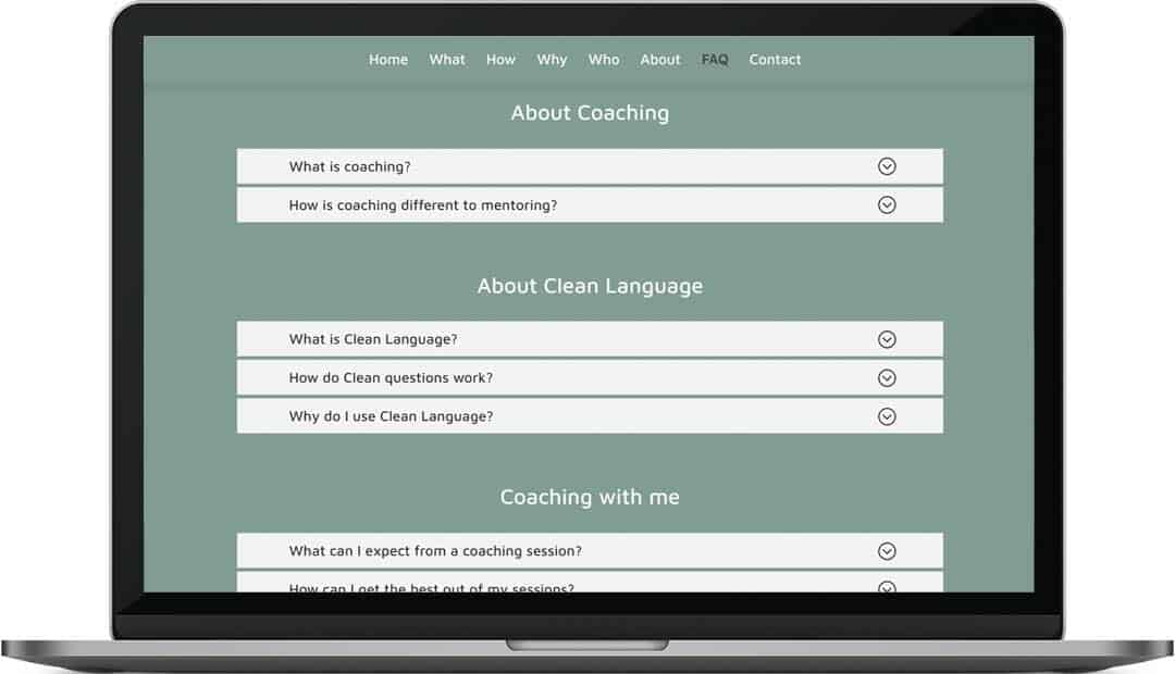 Hayley Mascall coaching web design faq