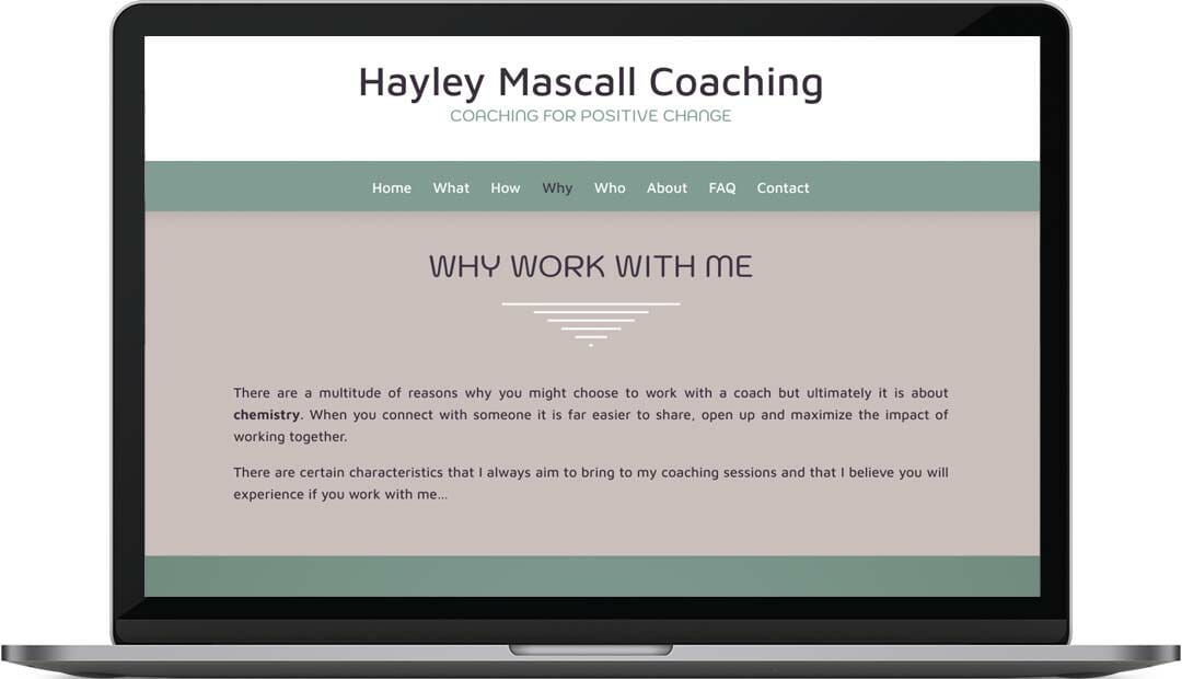 Hayley Mascall coaching web design why