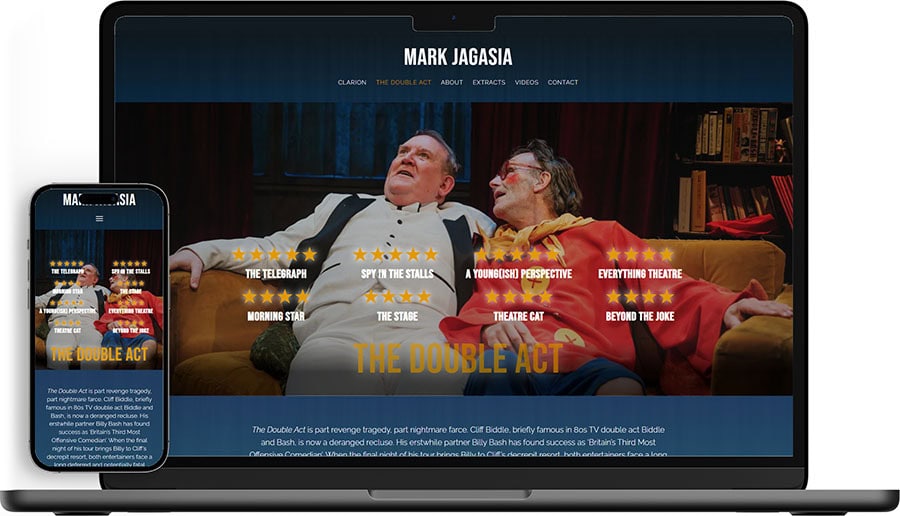 Mark Jagasia The Double Act Page web design