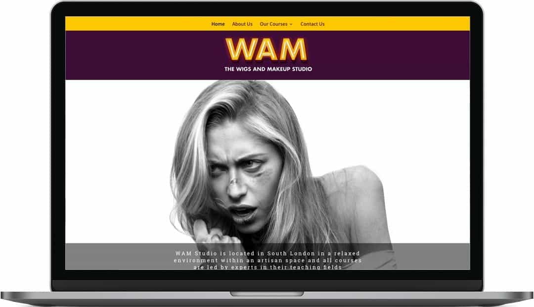 WAM class web design Wigs and Make Up Studio | Startup Website Design WAM class web design