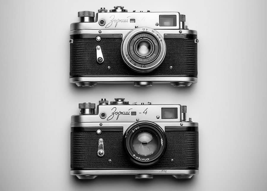 Image Design Tips image showing two film-based vintage cameras