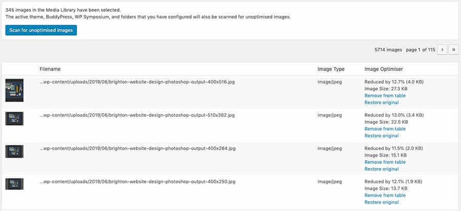 Image optimisation plugin