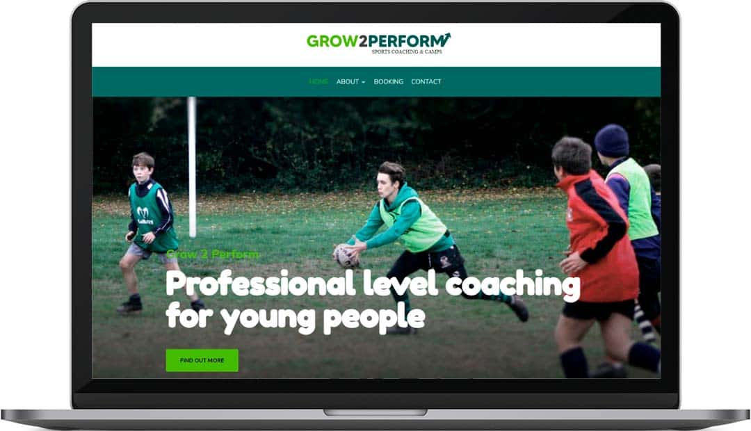 Grow 2 Perform web design home Grow2Perform | Rugby Coaching Website Grow2Perform Rugby Coaching Website Design Home